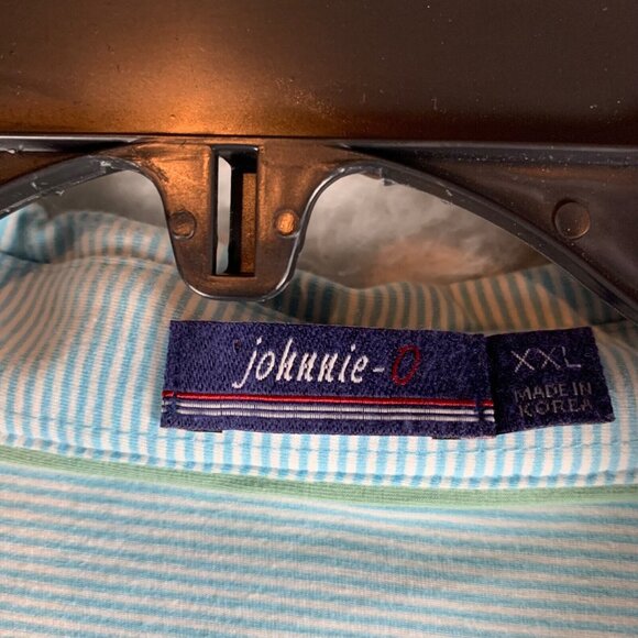 Johnnie-O Men's Short Sleeve Blue Dante Stripe The Original Polo Shirt Size 2XL - Picture 2 of 9